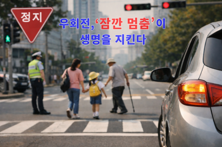[굿리더뉴스] 우회전, '잠깐 멈춤'이 생명을 지킨다... 오늘부터 2달간 일시 정지 위반 차량 집중 단속..